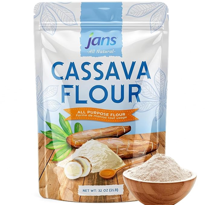 Jans Cassava Flour All-Purpose Flour Alternative (2 lbs, Pack of 12) All-Natural, Non-GMO & Gluten-Free, Grain-Free, Paleo, AIP & Vegan Friendly