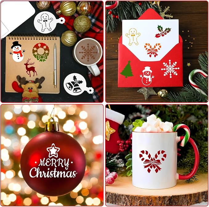 JULBEAR 36 Pcs Holiday Cookie Cake Stencils Baking Templates | Cookie cake stencils for Christmas, Halloween, Thanksgiving, for baking, painting, dessert, coffee & DIY party decoration
