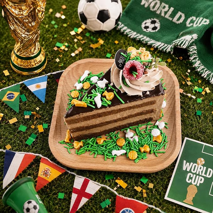 Edible Soccer Sprinkles for Cake Decorating, Green Sprinkles Mixed Jimmies Soccer Trophy Shoes, World Cup Soccer Ball Sprinkles for Baking Cupcakes Cookies
