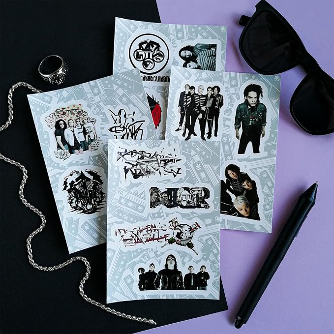 36 Pieces Rock Band Stickers for Adults, Rockabilly Band Decals, Rock Music Decals for Adults Waterproof Guitar Laptop, Punk Gifts for Women & Men