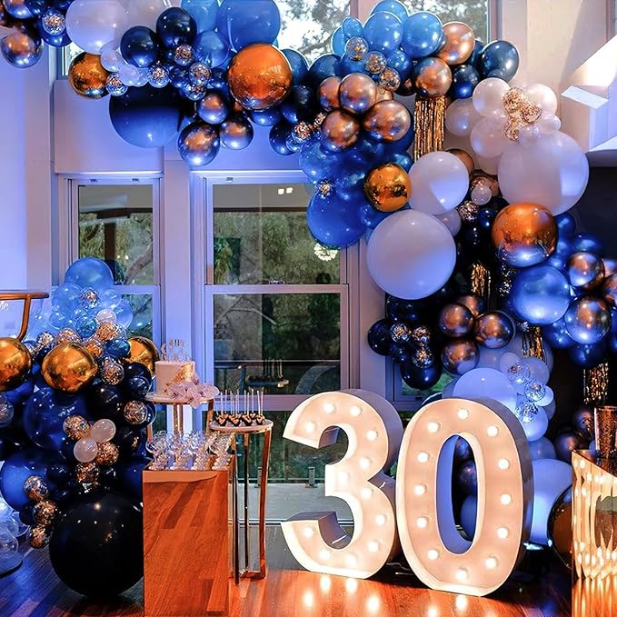 PartyWoo Metallic Blue Balloons 100pcs 5 Inch Small Mini Chrome Blue Latex Balloons for Graduation Wedding Baby Shower Engagement Baby Shower Wedding Bachelorette Birthday Party Decorations Blue-G106