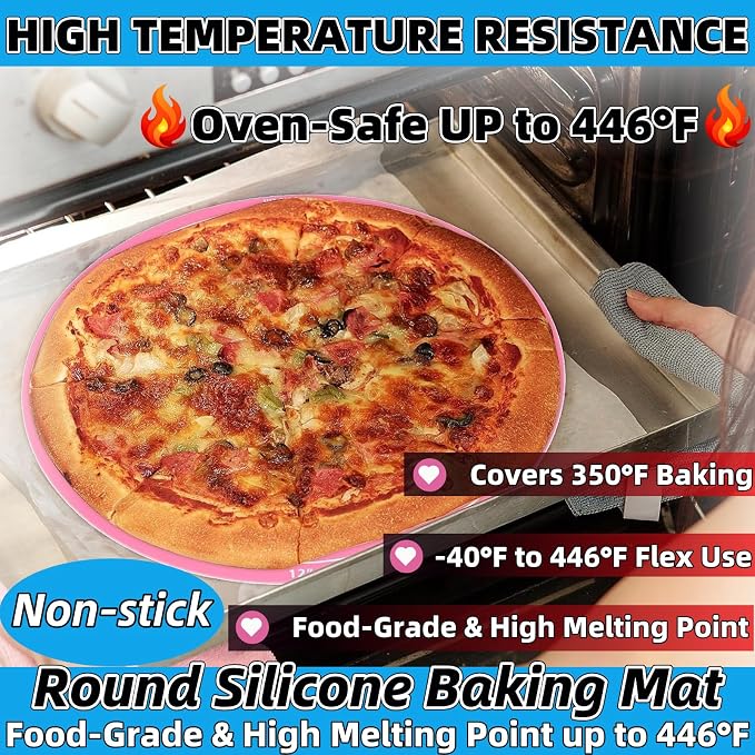 Silicone Baking Mat Cake Mat Silicone Cake Mat Silicone Baking Mat with Measurements for CakeTurntable Stand Non-Stick Heat Resistant Pastry Baking Sheet -Blue