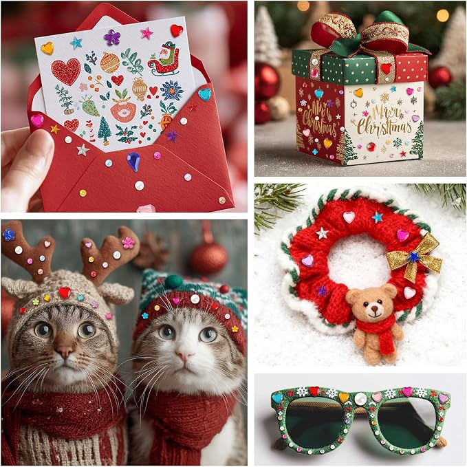 MYDBUYSOME 2774pcs Gem Stickers Jewels for Crafts, Self Adhesive Rhinestone Jewel Stick on Gems, Acrylic Bling Heart Stickers, Craft Supplies for Kids