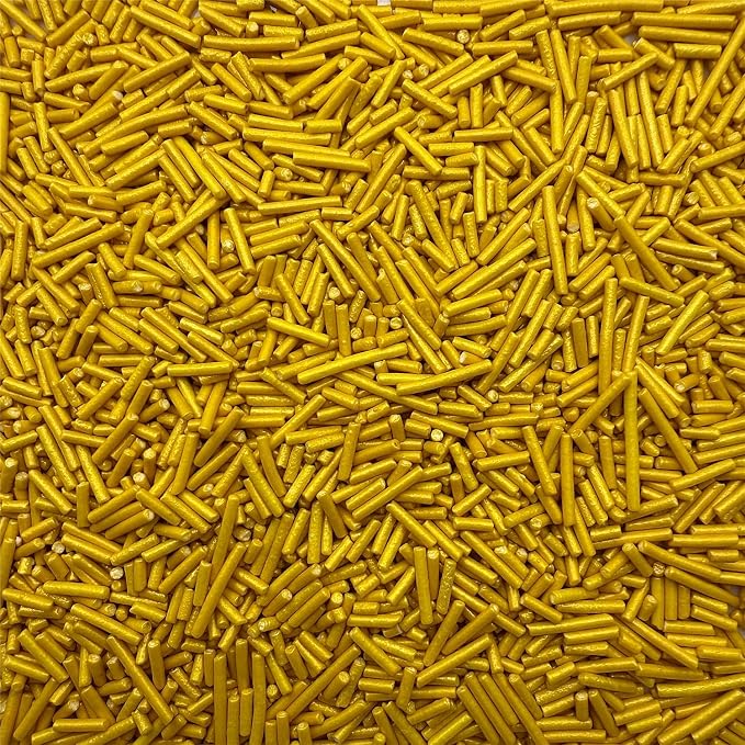 CandiJumpin Gold Jimmy Sprinkles, Gold Sprinkles for Cake Decorating Edible Cake Jimmies Edible Crunchy Jimmies Ice Cream Toppings, Baby Shower Party Wedding Christmas Supplies 3 OZ