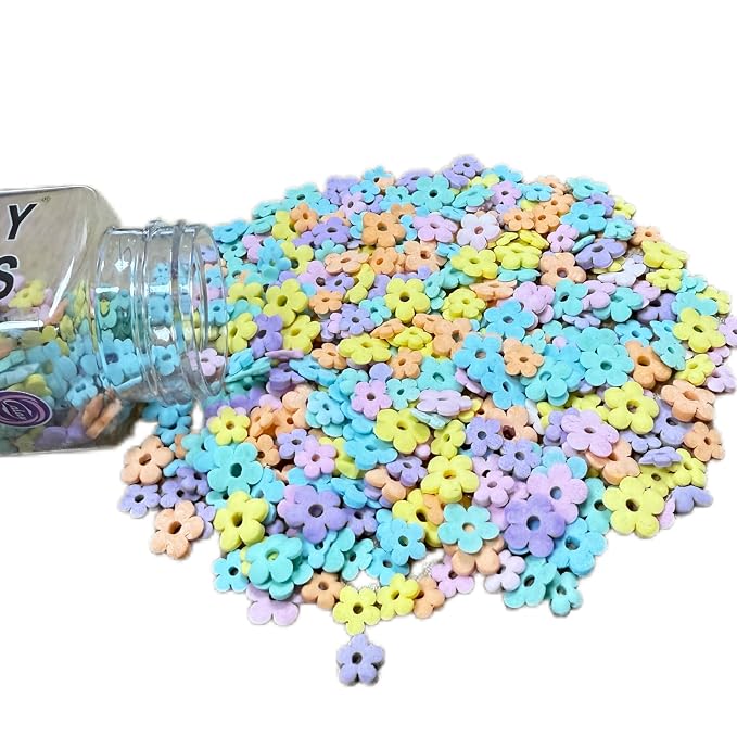 Sentovac Edible Small Flowers Sprinkles for Decorating | Edible Cake Cupcake Topper Decorations |1 Bottle 2.47oz/ 70g | Cake Cupcakes and Ice Cream Topper Decorations