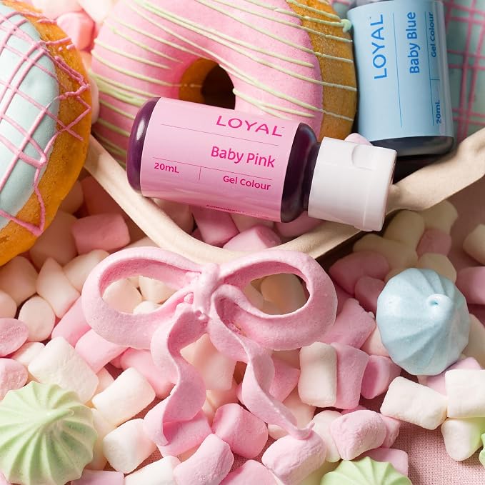 Loyal Gel Food Coloring | Vibrant Color for Buttercream, Fondant, Royal Icing, Gum Paste, Marzipan and Cake Batter | Gel-Based Concentrated Food Dye - 20ml Baby Pink