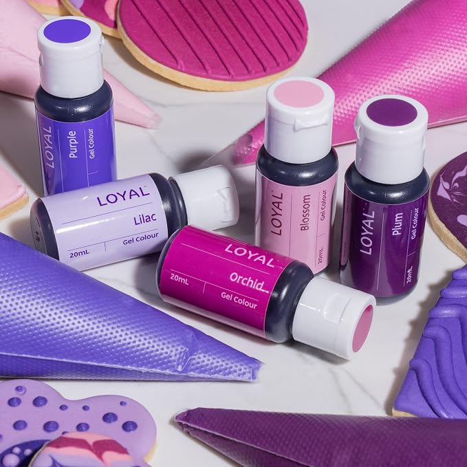 Loyal Gel Food Coloring | Vibrant Color for Buttercream, Fondant, Royal Icing, Gum Paste, Marzipan and Cake Batter | Gel-Based Concentrated Food Dye - 20ml Purple