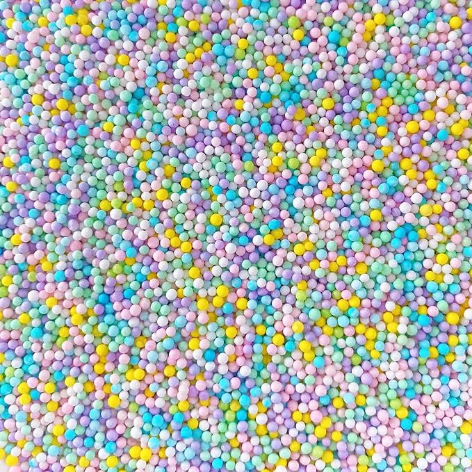 Sentovac Pastel Nonpareils Sprinkles Easter Edible Spring Sprinkle 2mm Mini Pearls Cake Decorating Sugar Candy Cookie Cake Cupcake Topper Ice Cream Baking Decorations Valentines Wedding Easter Supplies