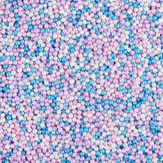 Mermaid Nonpareils Sprinkles - 2mm Edible Pink Blue and Purple Pastel Pearl Sprinkles for Cake Decorating, Cupcake, Cookie, Baking, Donuts, Ice Cream Toppings, Party Birthday Wedding 110g/3.88oz