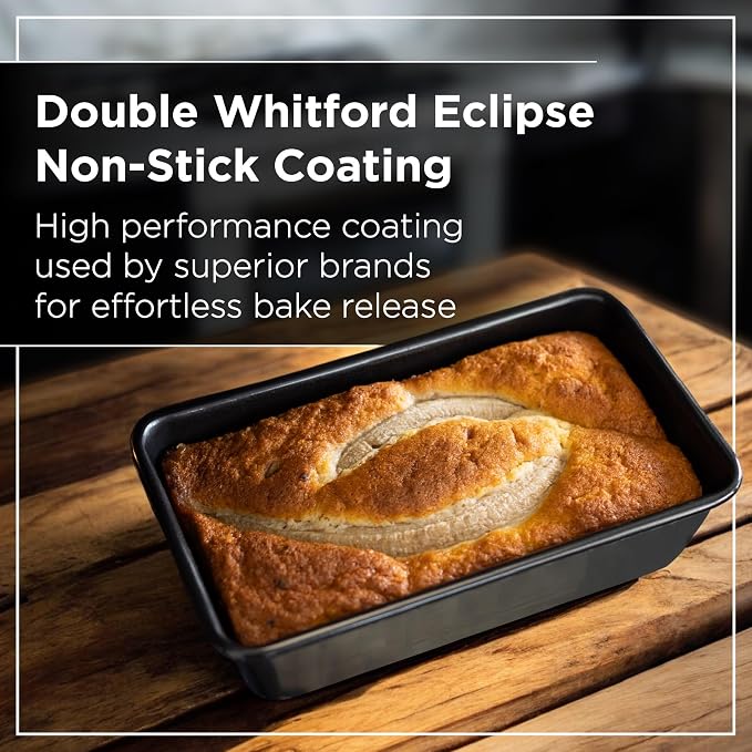 Wrenbury Large 2lb Loaf Pan for Baking Bread – Non Stick Carbon Steel Bread Pan 9.5 Inch for Homemade Banana Cake and Meatloaf – PTFE Free Bakeware