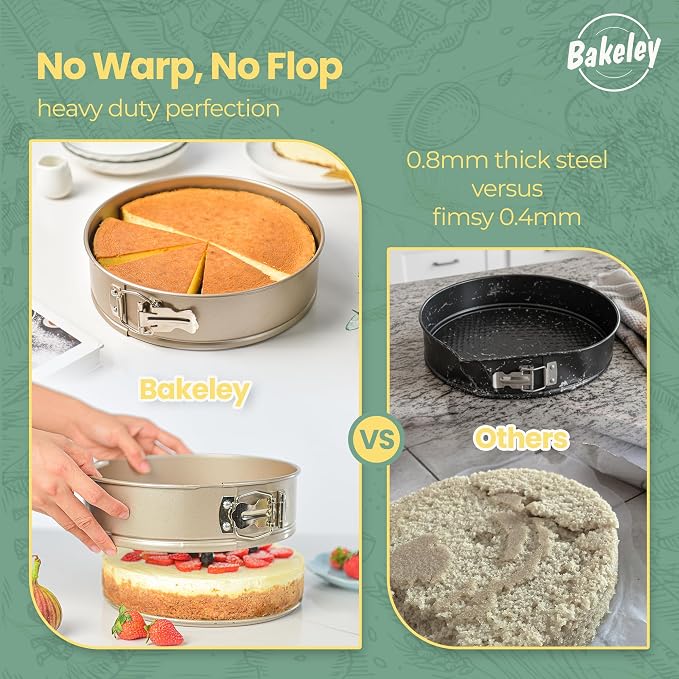 10 Inch Springform Pan, Non-Stick 10 Springform Pan with Removable Bottom, Carbon Steel, Cheesecake (Champagne Gold)
