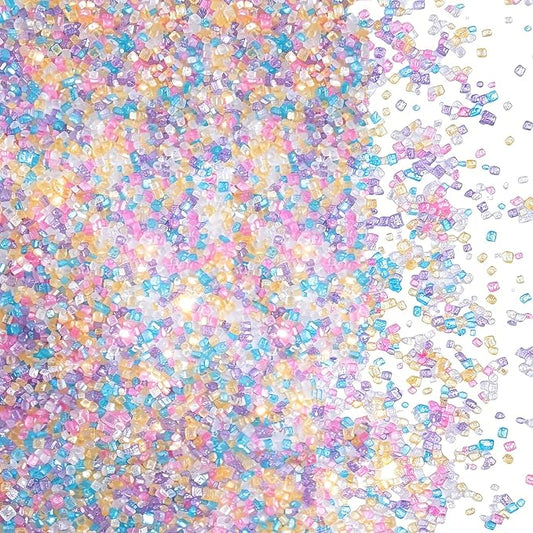 Pastel Sanding Sugar Sprinkles - Sparkling Sugar Crystals (130g/4.6oz) | Purple Yellow Blue Pink Sugar Sprinkles for Baking Decorations, Cookies, Cupcakes, Cakes, Ice Cream Toppings
