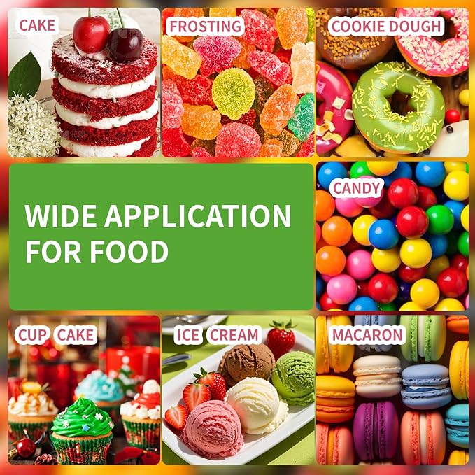 Natural Food Coloring Set 8 Colors FD&C Dye Free Natural Food Dye Set for Cake Baking Easter Egg Icing Frosting Fondant Cooking Decorating - 0.25 Fl. oz (6 ml)/Bottles