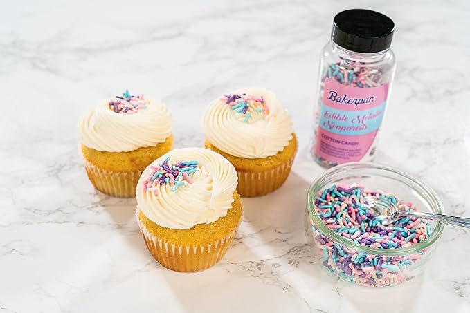 Bakerpan Edible Pastel Jimmies Sprinkles 4.3 oz - Summer Sprinkles for Cake Decorating, Cupcakes, Cookies, Birthdays & Weddings | Kosher, Gluten-Free, Made in USA