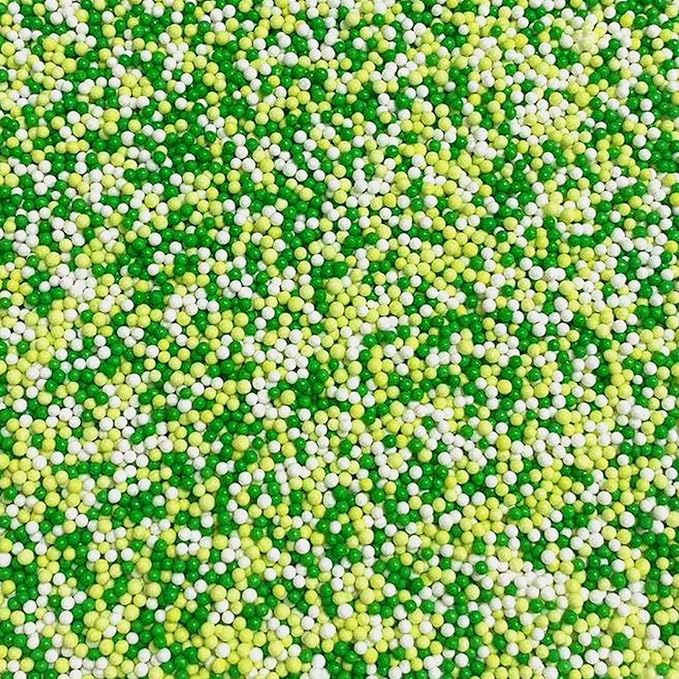 PhilaeEC St Patricks Nonpareils Sprinkle 2mm Mini Peals Green and White Sprinkle Edible for Cake Decoration Cupcake Topper Cookie Baking Decorations Spring St Patricks Supplies