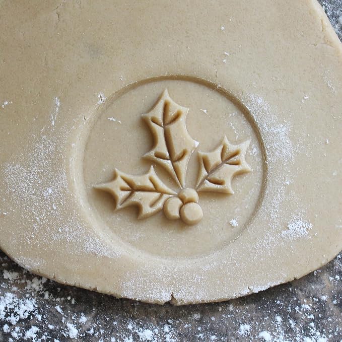 Wood Cookie Stamp, 2.5 Inch (Holly CS-151)