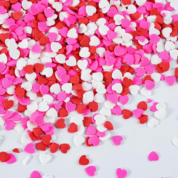 Valentines Sprinkles for Baking, 7oz Pink White and Red Heart Sprinkles for Cake Decorating, Valentine Sprinkles for Cookies, Cake, Cupcake, Ice Cream, Strawberries Toppings