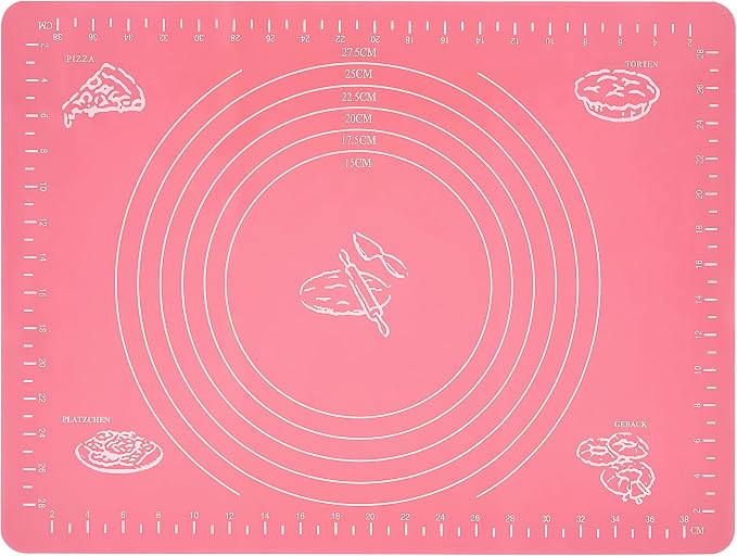 Silicone Baking Mats - Non Slip Pastry Mat for Rolling Dough - Silicone Mats for Baking with Measurements - Kneading Dough Mat, 11.8x15.7 Inches