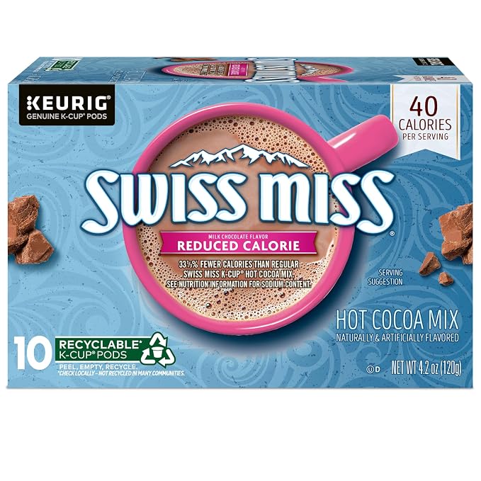 Swiss Miss Reduced Calorie Hot Cocoa, 60 Count (6 Packs of 10)