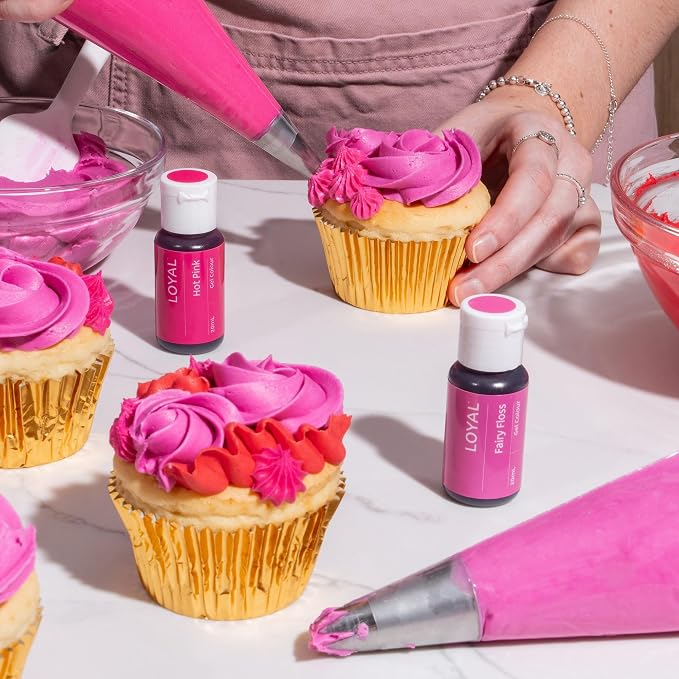 Loyal Gel Food Coloring | Vibrant Color for Buttercream, Fondant, Royal Icing, Gum Paste, Marzipan and Cake Batter | Gel-Based Concentrated Food Dye - 20ml Hot Pink