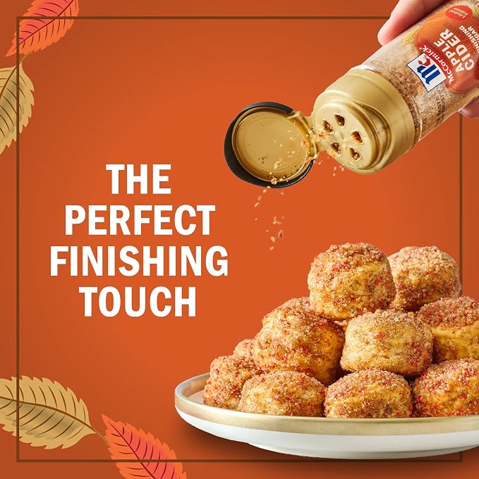McCormick Finishing Sugar, Apple Cider, Limited Edition, Sweet Blend of Tart Apple and Warm Spices, For French Toast, Cookies, Muffins, Pancakes, Donuts, and More, 3.61 oz (Pack of 2)