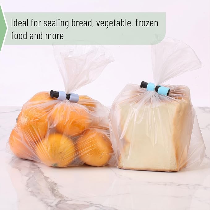 Mr. Pen- Squeeze and Lock Bread Bag Clips, 2.4 Inch, 8 Pack | Multicolor Squeeze Lock Clips, Reusable Bag Closures for Bread, Snacks, Coffee, Food Storage, Fits Thick and Thin Bags