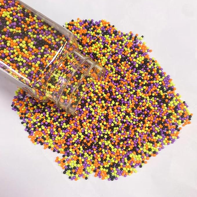 PhilaeEC Halloween Nonpareils Sprinkle 2mm Mini Peals Sprinkle Edible for Cake Decoration Cupcake Topper Cookie Baking Decorations Halloween Christmas Supplies
