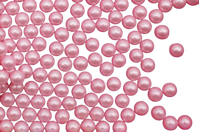 Light Pearl Pink Edible Candy Beads 8 Ounce SIZE: 7MM For Decorating Wedding Cakes-Gemstone Candy For Parties-100% Edible