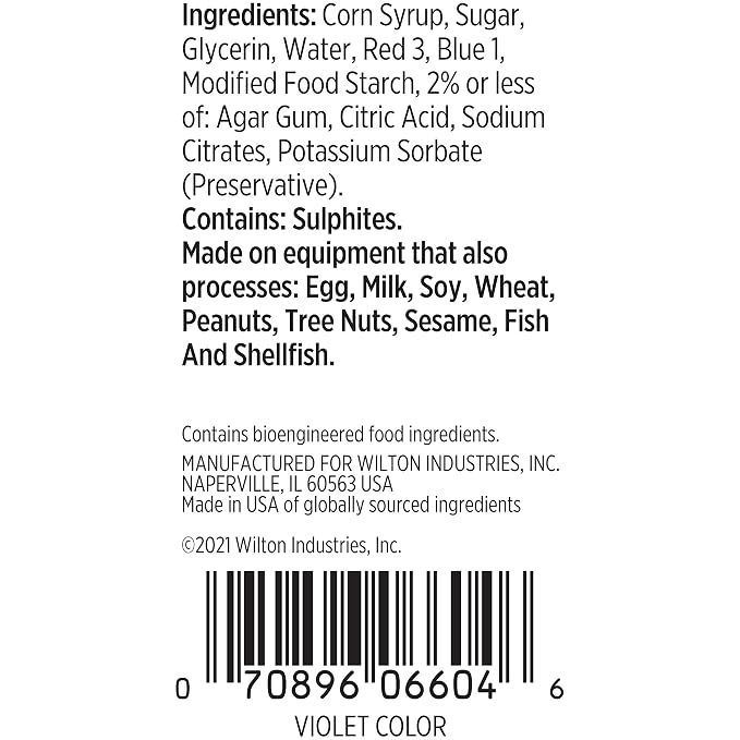 Wilton Gel Food Coloring, Highly Concentrated Gel-Based Icing Color for Frosting, Fondant, Batter & Dough, Vibrant & Blendable Cake Decorating Dye, 1 oz., Violet