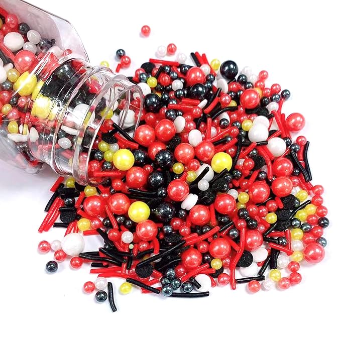 Sentovac Mouse Sprinkle Edible Cake Decorations Red Black White Yellow Pearl Jimmies Confetti Mix Sprinkle Cake Cupcake Topper Cookie Baking Decorations Wedding Party Valentine Birthday Supplies