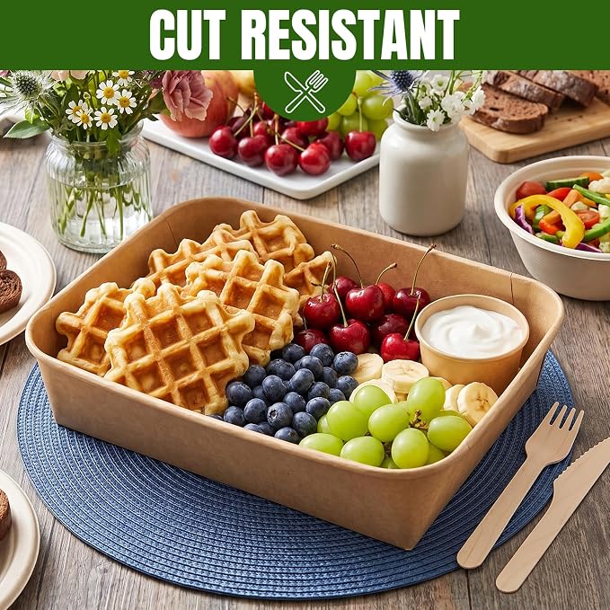 30 Pack 78oz Large Charcuterie Boxes with Clear Lids, To Go Paper Large Charcuterie Box with Lid, 10 x8 x3in Disposable Bakery Take Out Containers for Desserts, Cookie, Charcuterie, Snack and Fruit