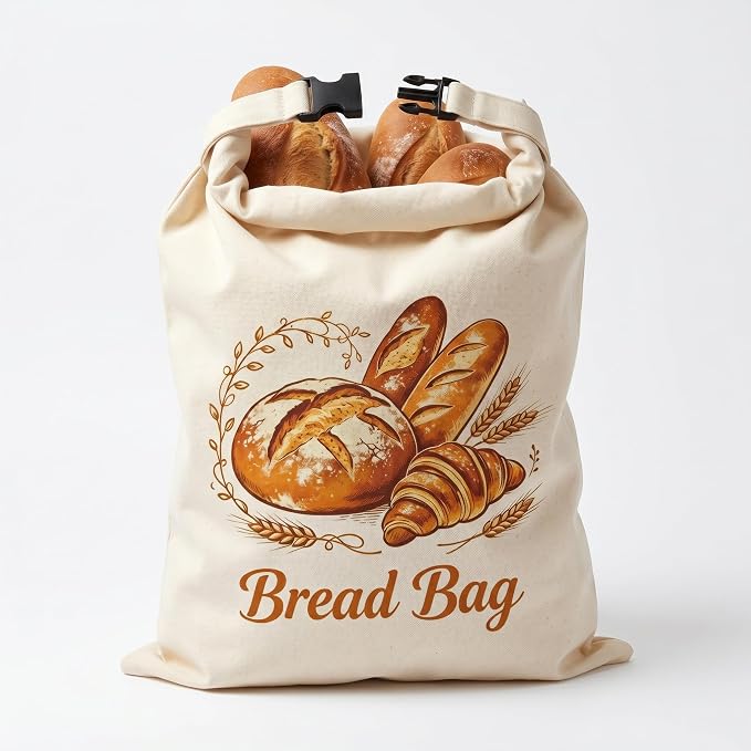 Beeswax Bread Bags for Sourdough,Reusable Organic Linen Cotton Bread Storage Bag with Removable Wax Liner – Easy Clean & Keeps Homemade Bread Fresh (style-A)