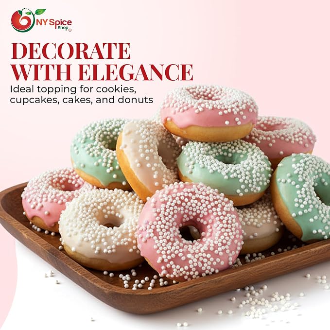 NY Spice Shop Ivory Nonpareils - 5 Pound Colorful Candy Sprinkles - Ivory Nonpareil Candies - Candy Sprinkles for Decorating Cupcakes, Cookies, Cakes, Chocolates and Desserts