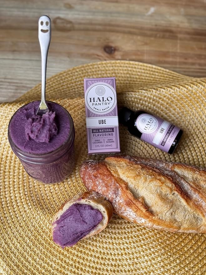 Natural UBE Flavoring Extract by HALO PANTRY (2oz bottle) | Colorless/Clear, Dye-Free, Sugar-Free, Gluten-Free, NO Sweeteners, NO Calories | Perfect for customizing ANY baking, candy, dessert or drink recipes (Ube)