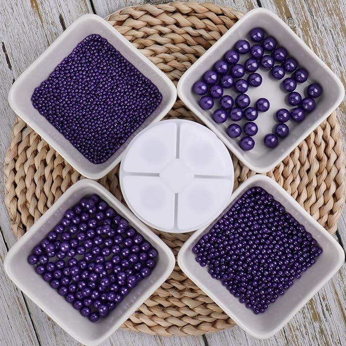 Halloween Sprinkles for Cake Decorating, 7.8oz Purple Pearl Sprinkles 4 Sizes Mix for Cake Cupcake Cookie Baking Donuts Ice Cream Toppings