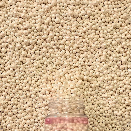 Confect Love White Pearl Disco Ball Sprinkles Mix – Edible Confectionery Sprinkles for Cake, Cupcake & Dessert Decorating | Vegan, Gluten-Free, Soy-Free, Dairy-Free, Palm Oil-Free – 4.2 Oz