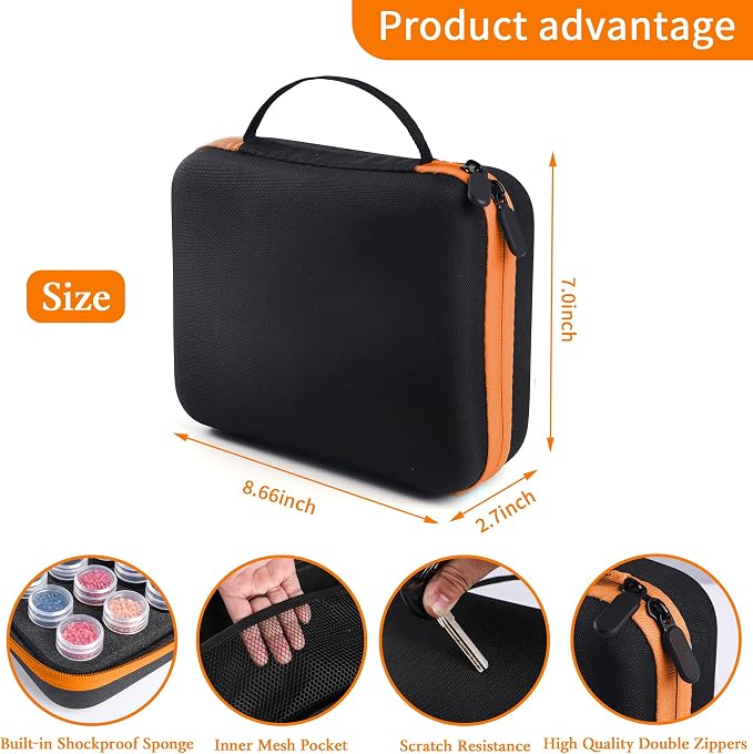 LYMUSUMI 30 Slots Diamond Art Storage Containers for Adults Portable Bead Storage Boxes for Diamond Painting Accessories and Tools（Orange）