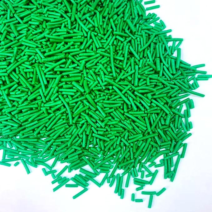 Sentovac Green Jimmies Sprinkles Edible for Cake Decorating Green Sprinkles Sugar Candy Cookie Cupcake Topper Ice Cream Baking Decorations Wedding Halloween Christmas Supplies 3.53oz
