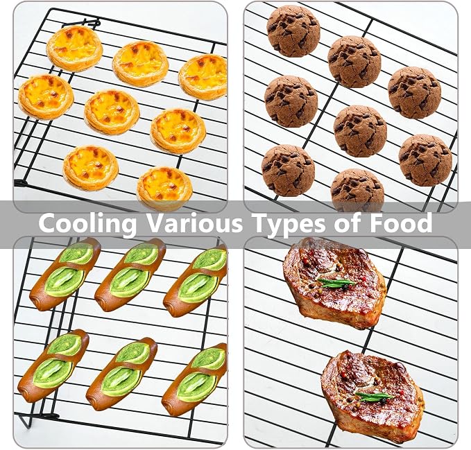 3 PCS Baking Cooling Rack, Stainless Steel, Stackable 15.7 x 9.8 inch Cooking Cooling Racks for Roasting Grilling