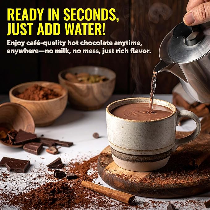 Castle Kitchen Double Decadent Dark Hot Chocolate Mix – Dairy-Free, Vegan, Plant Based, Gluten-Free, Non-GMO Project Verified, Kosher Hot Cocoa – Just Add Water – 14 oz Tin