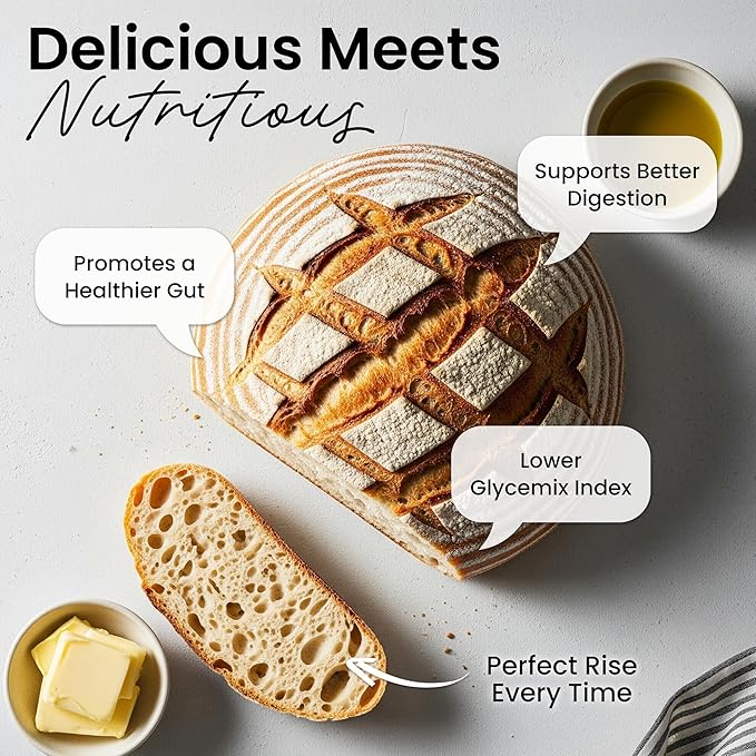 ERNEY Dehydrated Sourdough Starter for Bread Making - Perfect Rise Sourdough Bread Flour with Instruction - Versatile Homemade Pastry Flour Perfect for Artisan Loaf Pizza Muffins - 1 pack