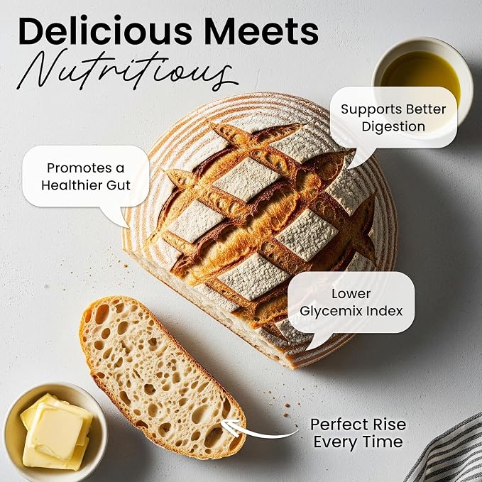 ERNEY Dehydrated Rye Sourdough Starter 21.6 g Per Sachet for Bread Making - Perfect Rise Rye Sourdough Bread Flour with Instruction - Versatile Homemade Pastry Flour Perfect for Artisan Loaf Pizza Muffins