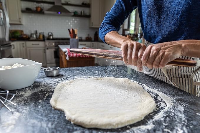 Earlywood French Rolling Pin - Tapered Wooden Rolling Pin for Baking Pizza, Pastry Dough or Pasta - Hard Wood French Roller Baking Pin Made in USA - Jatoba