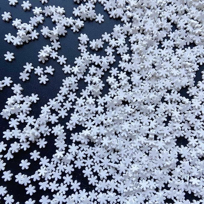 White Snowflake Polymer Clay Slices Nail Art Slices for Nail Art DIY Crafts Cake Phone Case (100G White Snowflake-3)