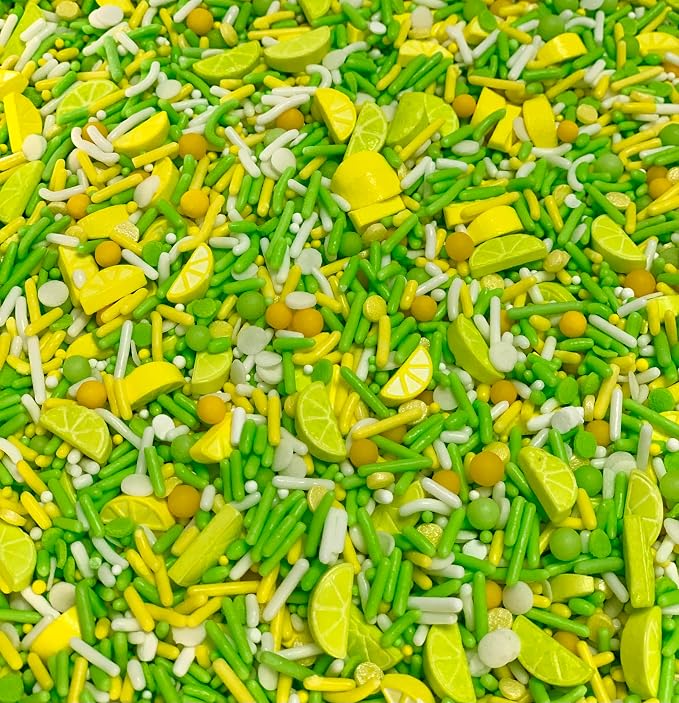 COOL MOM SPRINKLES Lemon Lime Sprinkles (4 oz.) – Fiesta Themed Sprinkles for Decorating Margarita Cakes, Cupcakes, Cookies & Desserts – Mixed in the USA/Gluten-Free