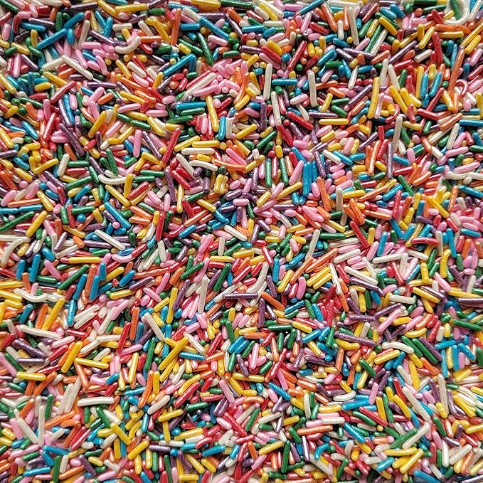 Homankit Rainbow Jimmies Sprinkles Edible Sprinkle Candy Soft Jimmies Toppings for Ice Cream, Cupcake, Cake, Cookie, Dessert Decorating 2.75 Ounces