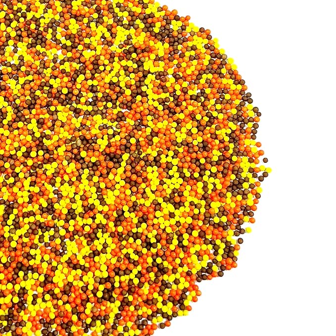 Homipooty 2mm Mini Pearls Orange Sugar Sprinkles 110g/3.88oz Edible Autumn Nonpareils Sprinkles Cupcake Toppers Cookie Ice Cream and Cake Decorations Valentines Day Halloween Christmas Supplies