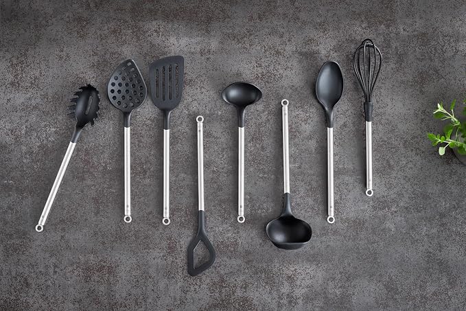 Rösle Basics Line Skimmer Spoon with 12.5 in. Stainless Steel Handle