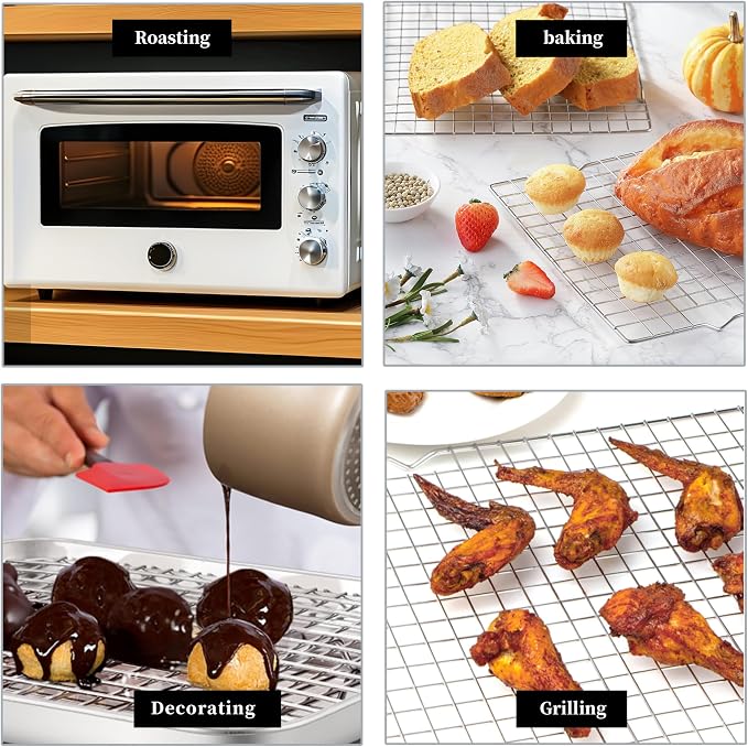2PCS Cooling Racks for Cooking and Baking, 10" x 15" Stainless Steel Wire Rack for Baking Sheet, Grilling, Roasting, Drying, Oven and Dishwasher Safe