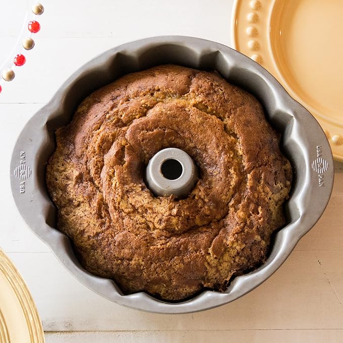 USA Pan Bakeware Nonstick Fluted Tube Cake Pan, Aluminized Steel 10-Inch